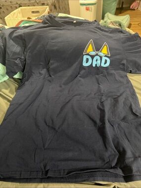 Disney Navy Blue 'DAD' Graphic Short Sleeve Tee